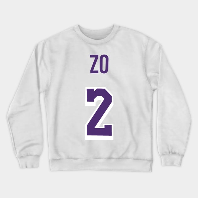 Lonzo Ball 'ZO' Nickname Jersey - Los Angeles Lakers Crewneck Sweatshirt by xavierjfong